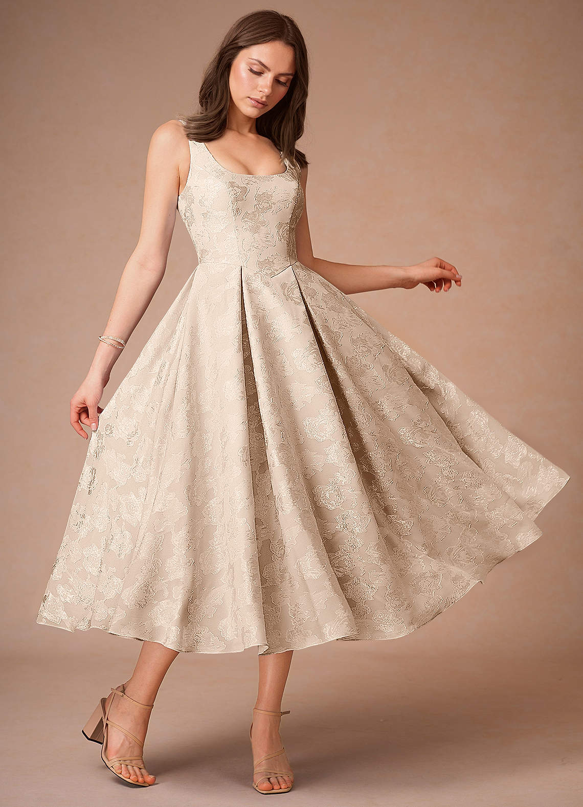Briac Cream A-Line Midi Dress  Dress