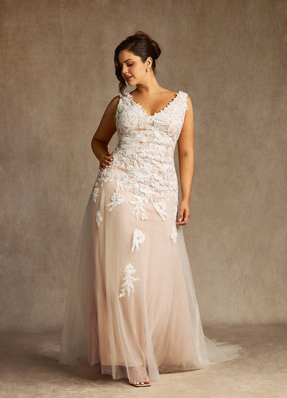 Diamond White Nude Sheath Sequins Tulle Dress