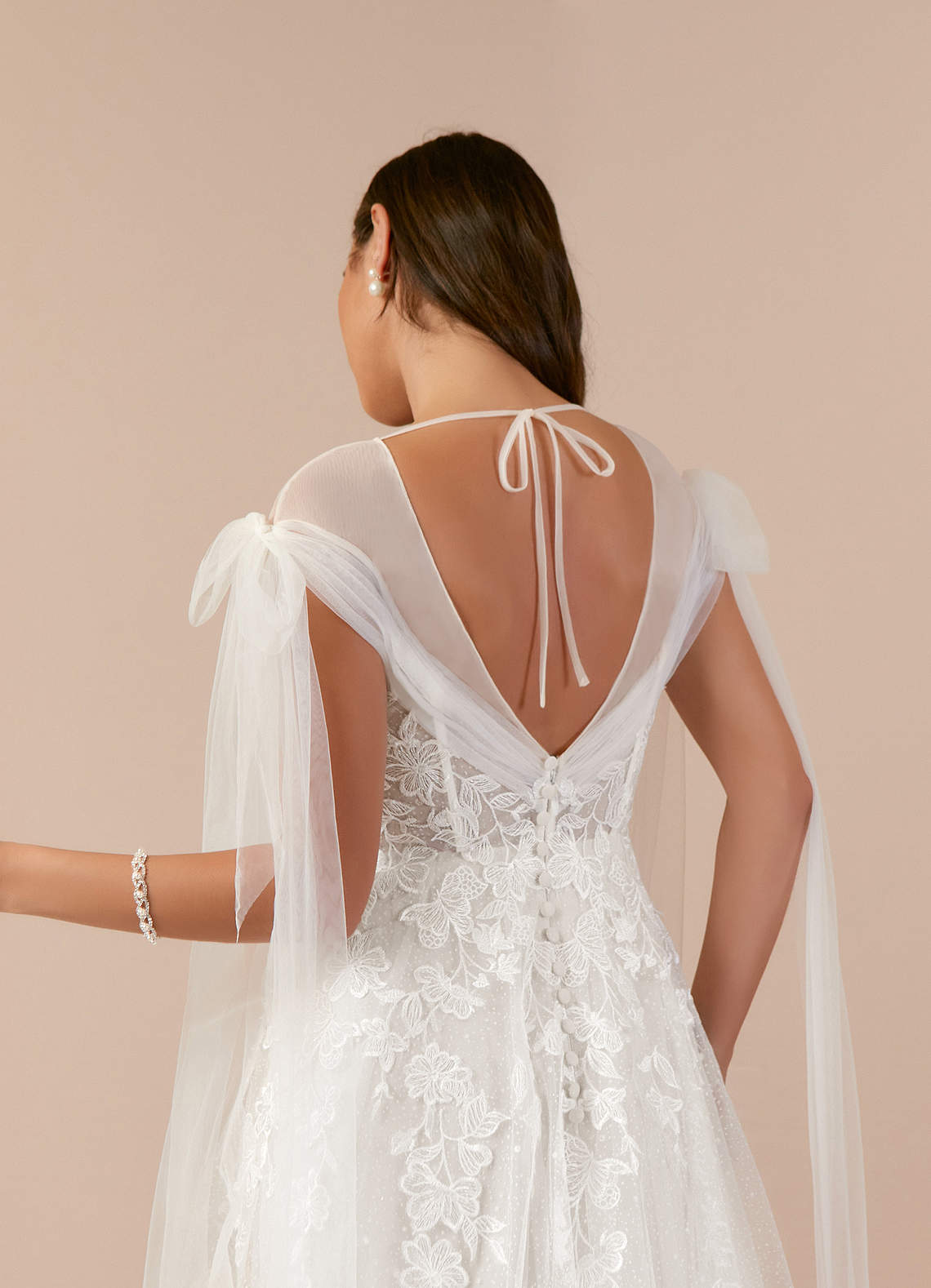 Diamond White A-Line Lace Tulle Dress