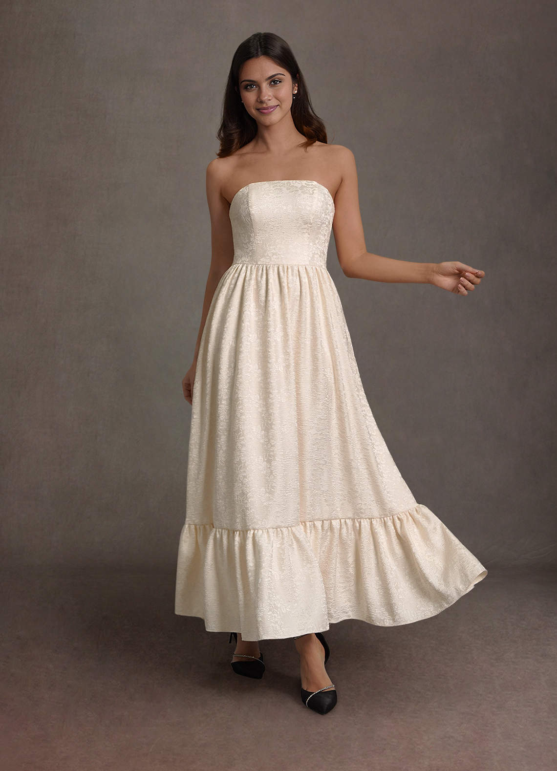 Sandy Cream Off Shoulder Maxi Dress  Dress
