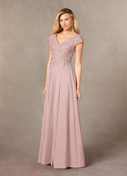 Dusty Rose A-Line Lace Dress