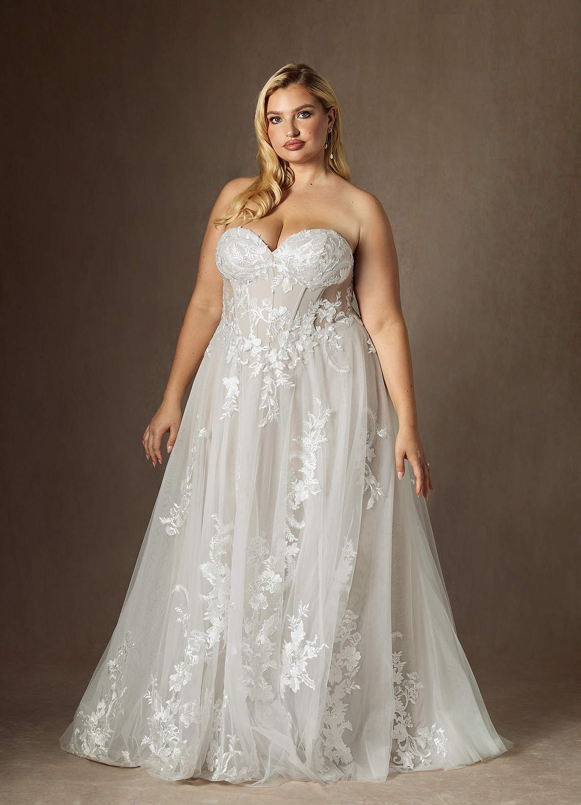 Diamond White A-Line Sequins Tulle Dress
