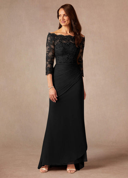 Black Mermaid Off the Shoulder Mesh Dress