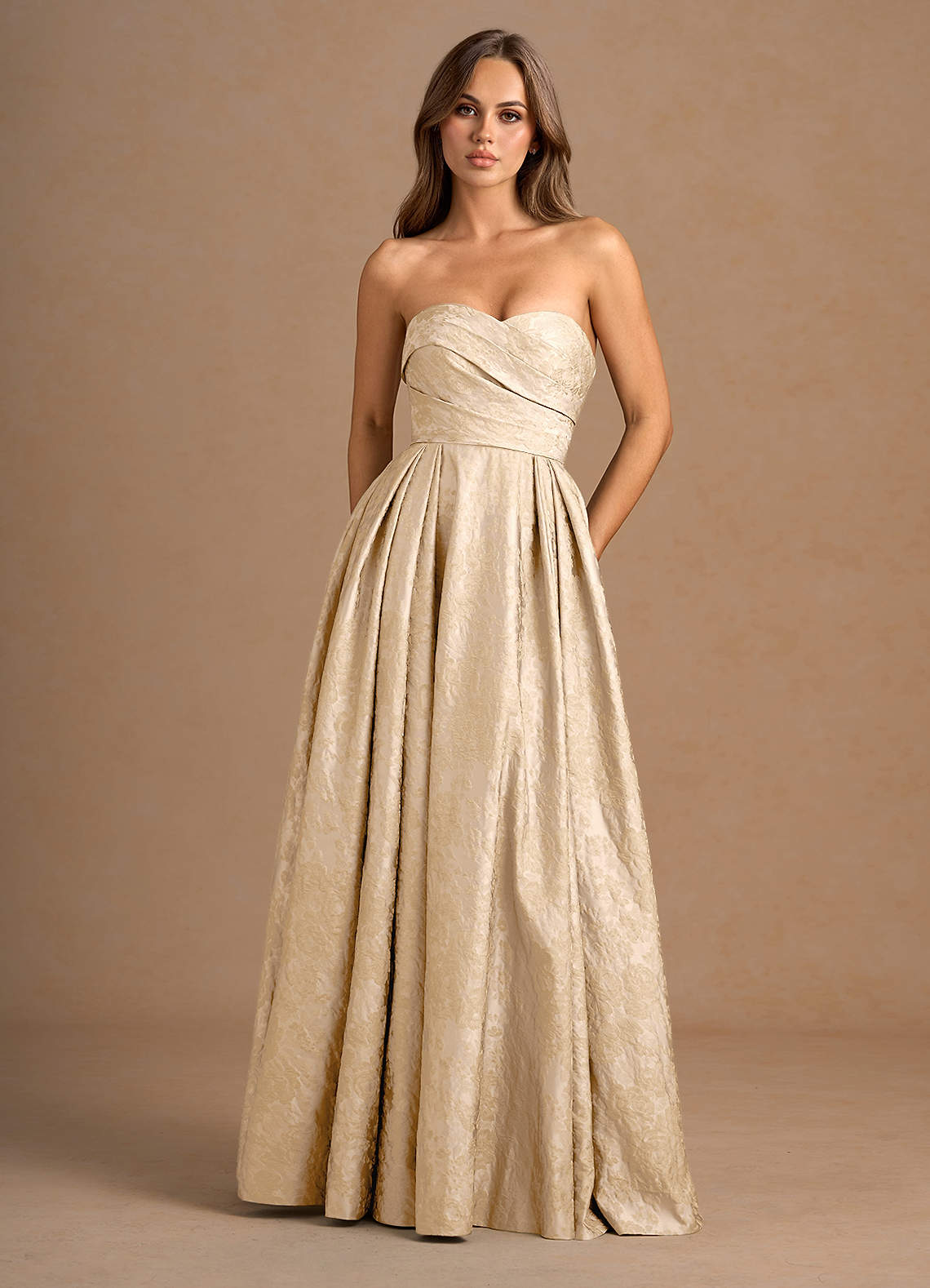 Maelis Vintage Champagne Maxi Gown  Dress