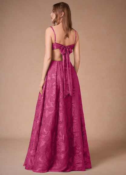 Althea Fuchsia Tie-Back Maxi Dress