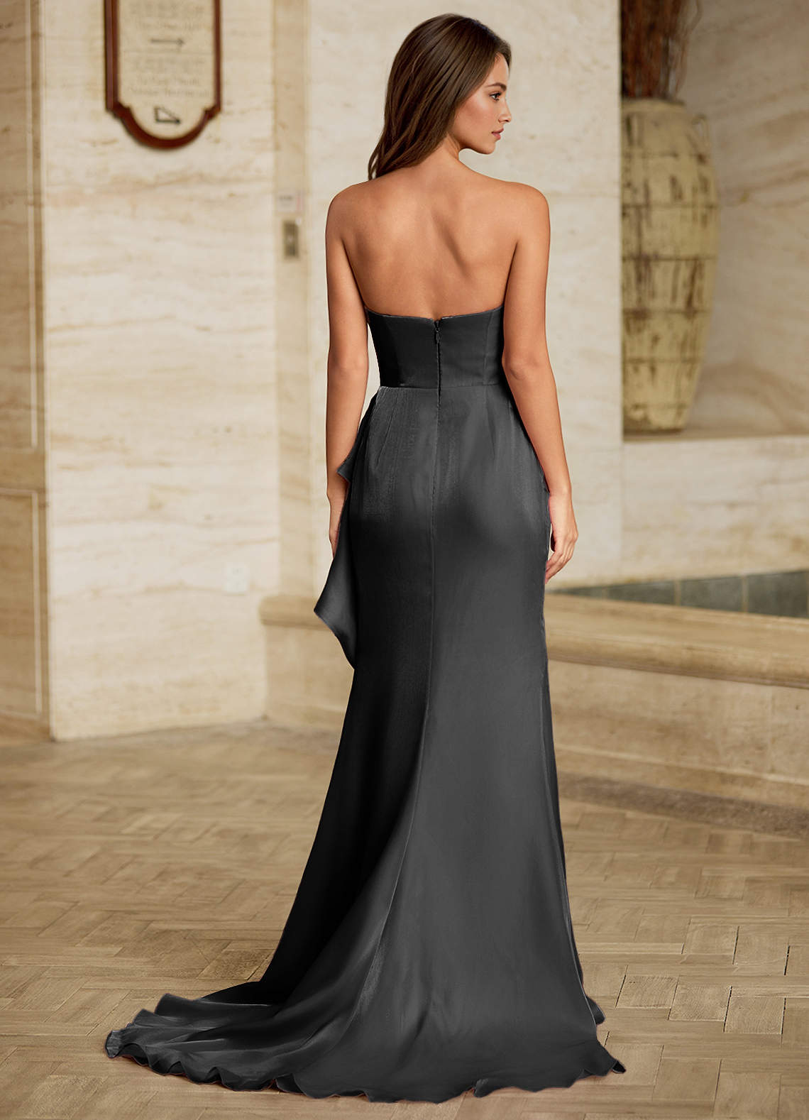 Cressidia Black Strapless Gown  Dress