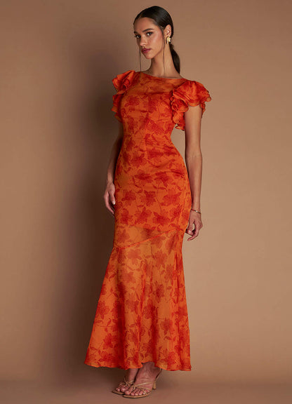 Amaria Tangerine Maxi Dress  Dress