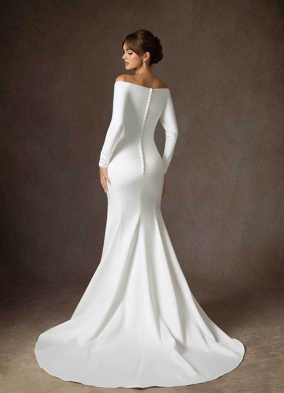 Diamond White Mermaid Off the Shoulder Satin Dress