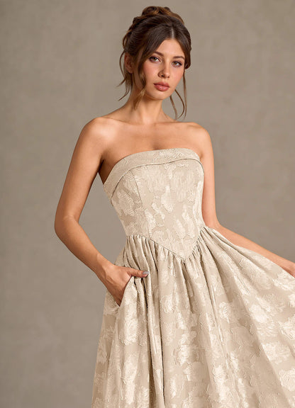 Mila Cream Midi Dress