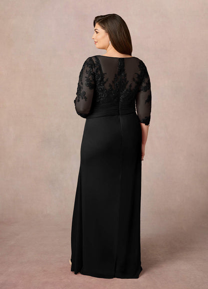 Black Mermaid Scoop Lace Lace Dress