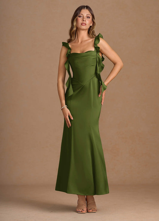 Lilibet Olive Green Maxi Dress