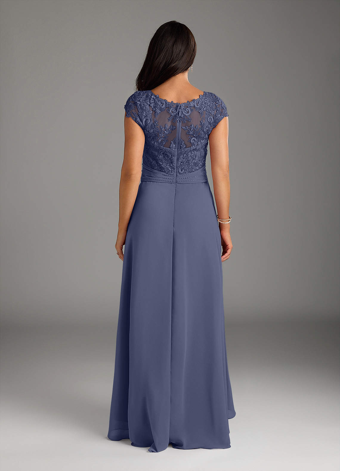 Stormy A-Line Lace Chiffon Dress