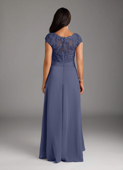 Stormy A-Line Lace Chiffon Dress
