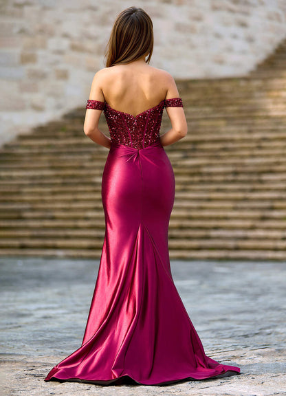 Coraline Ankara Red Lace Sheath-To-Flare Prom Dress