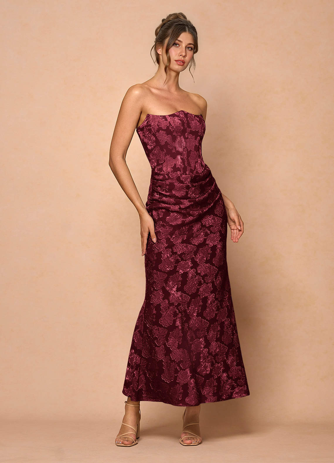 Ezrena Wine Maxi Dress