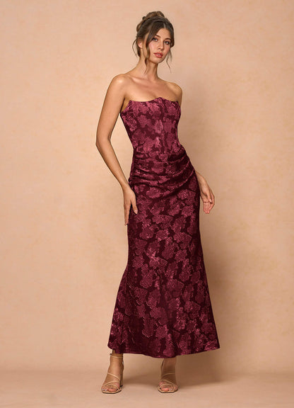 Ezrena Wine Maxi Dress