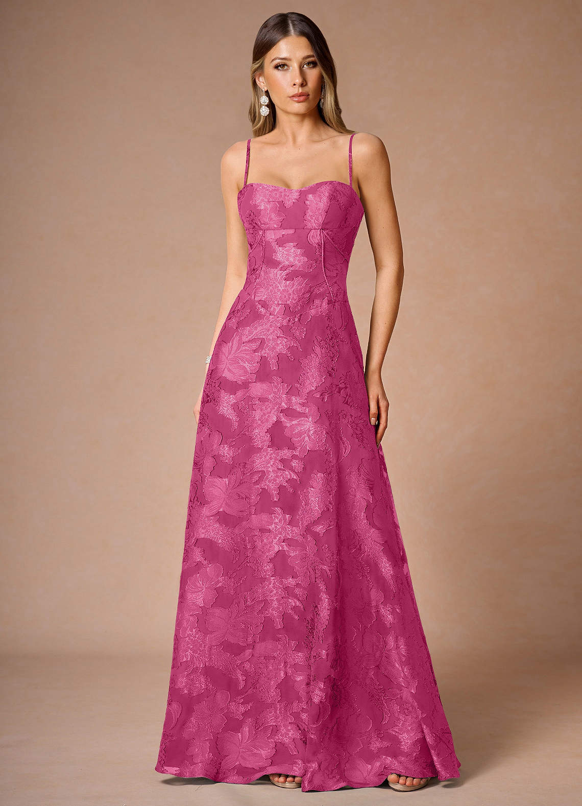 Thalyn Fuchsia Long Prom Dress