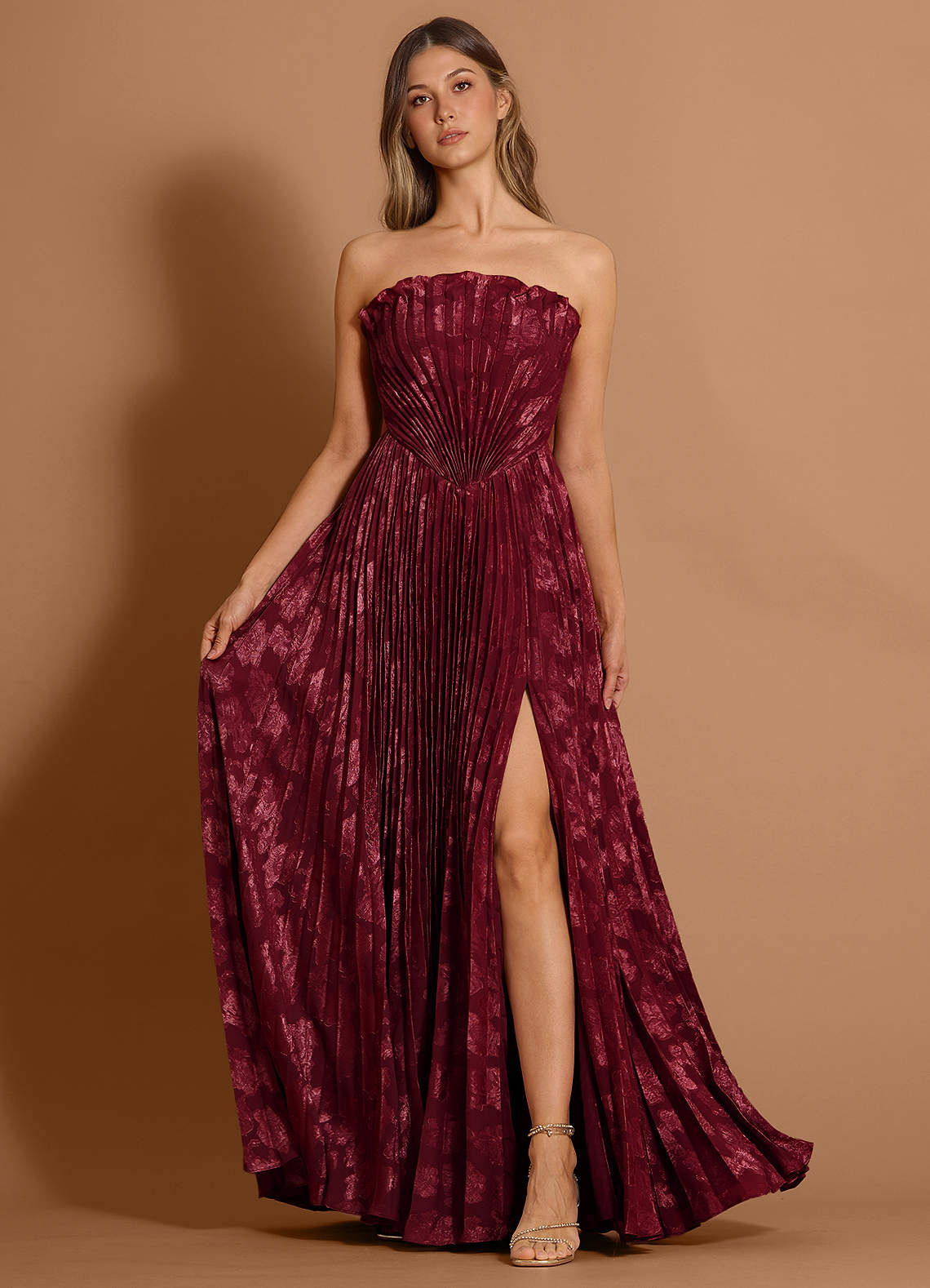 Audrina Wine Maxi Dress
