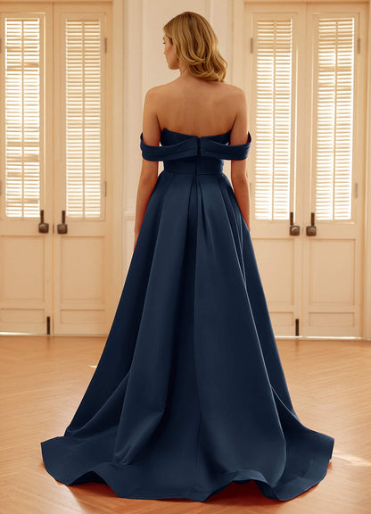 Seraphinaie Dark Navy A-Line Prom Dress