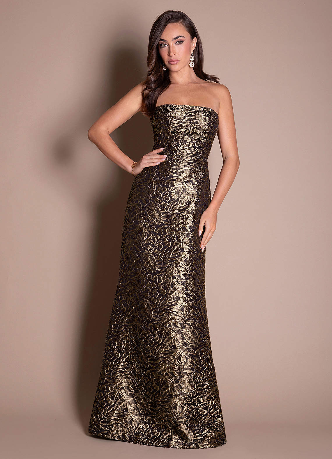 Amali Ebony Gold Gown