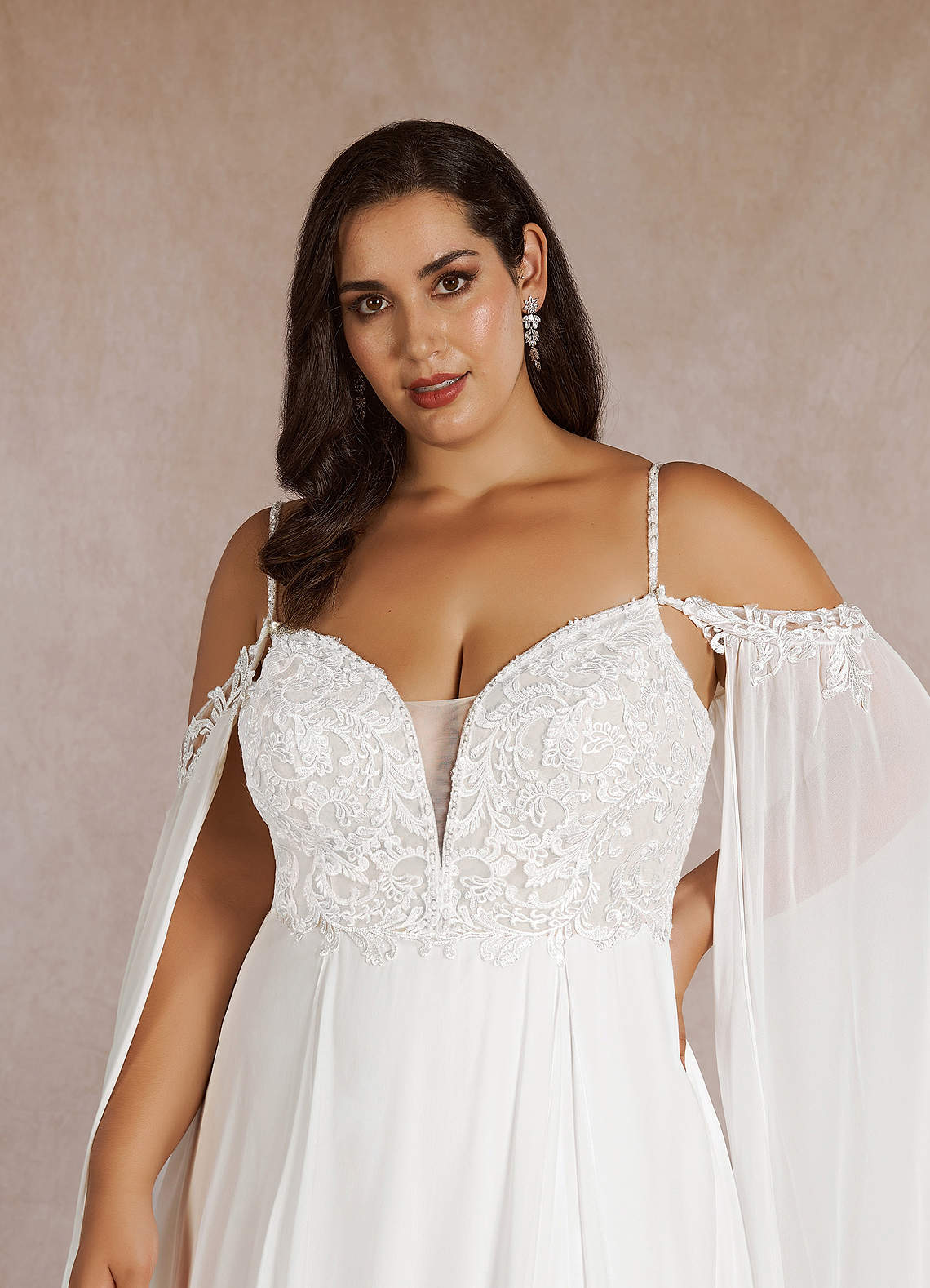 Diamond White A-Line Sequins Chiffon Dress