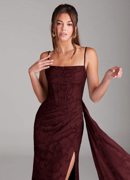 Denisa Wine Maxi Dress