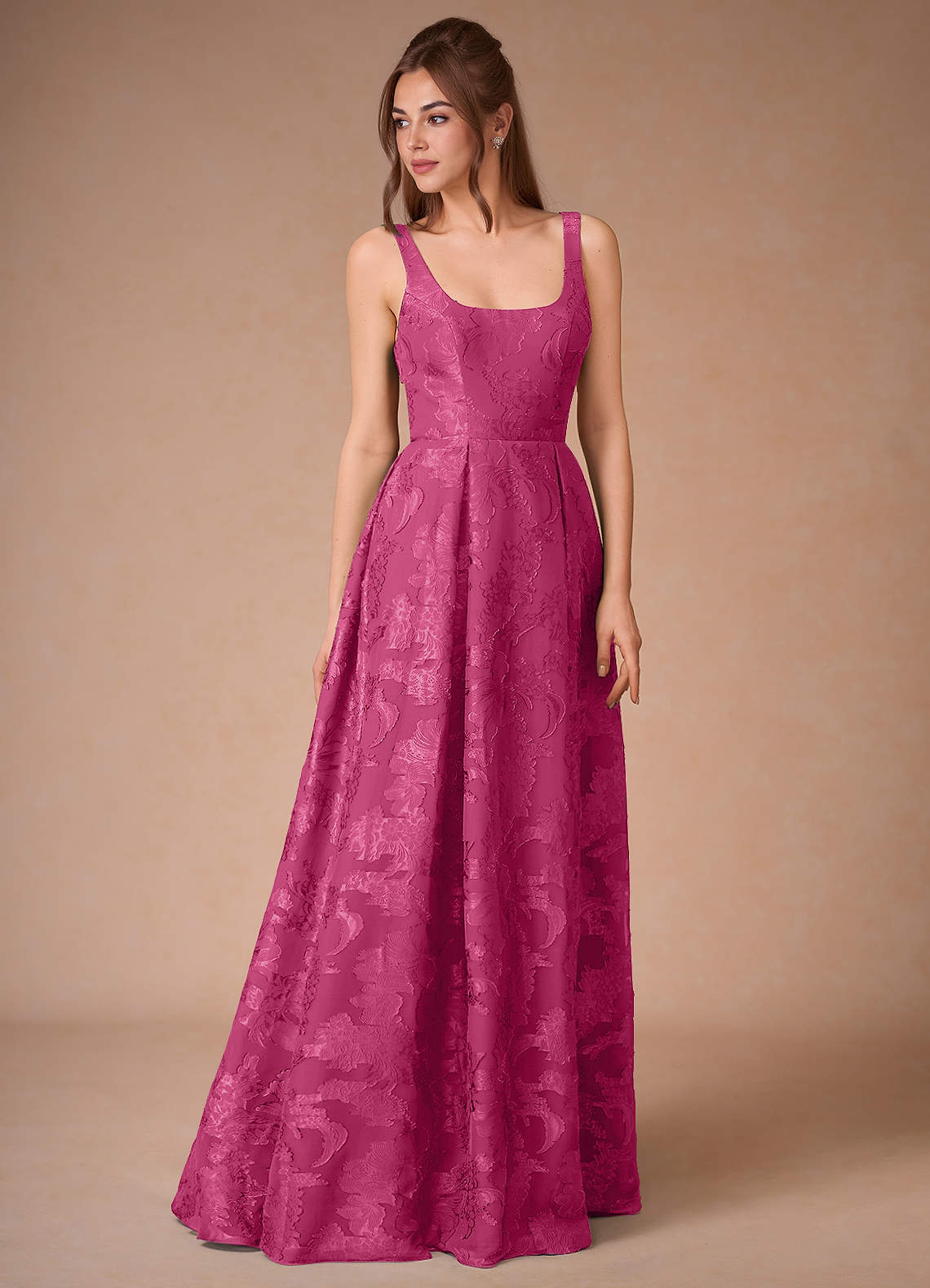 Althea Fuchsia Tie-Back Maxi Dress