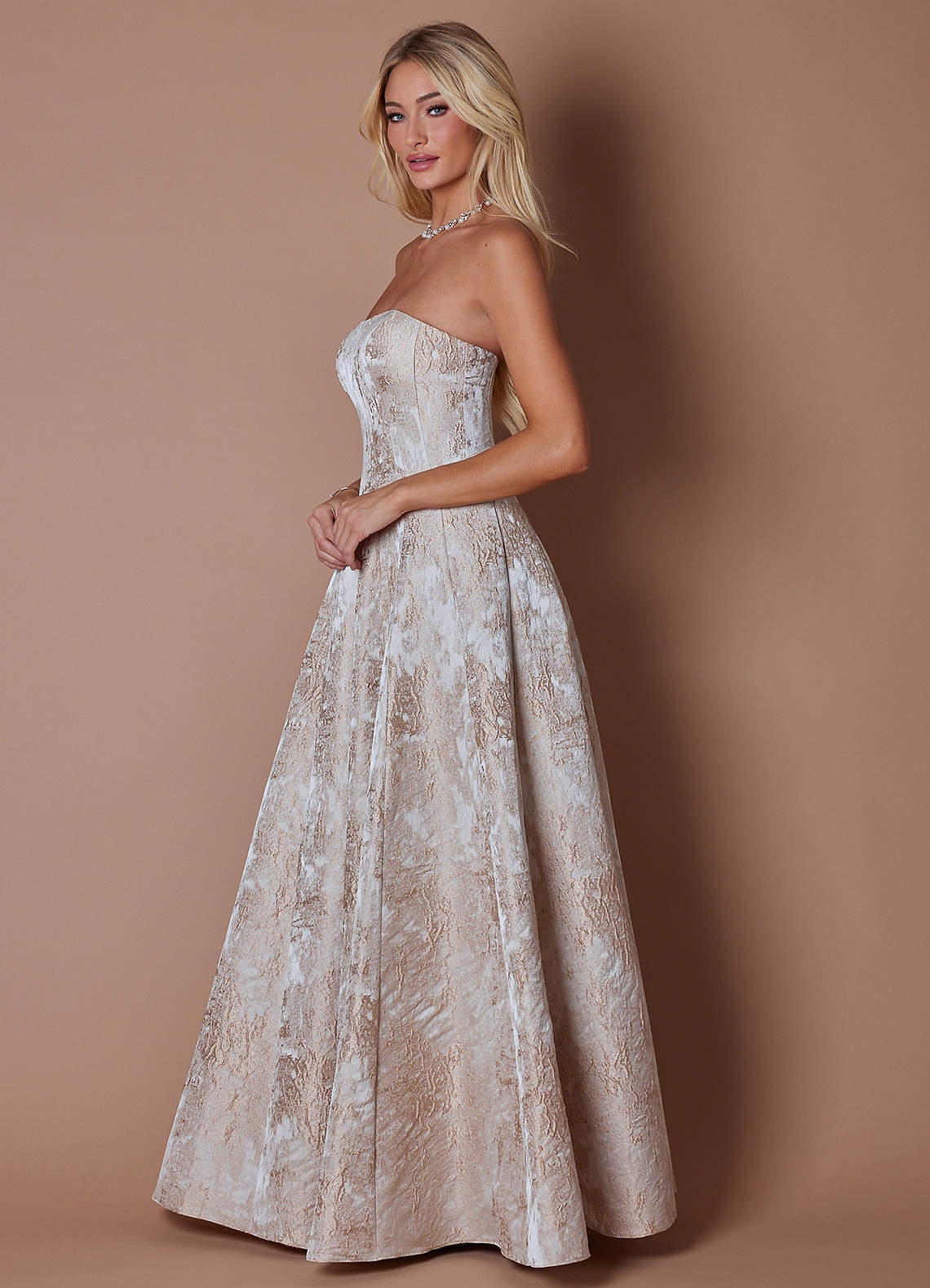 Lory Gold Taupe Gown