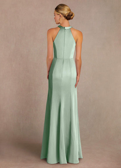 Agave Mermaid Lace Stretch Satin Dress