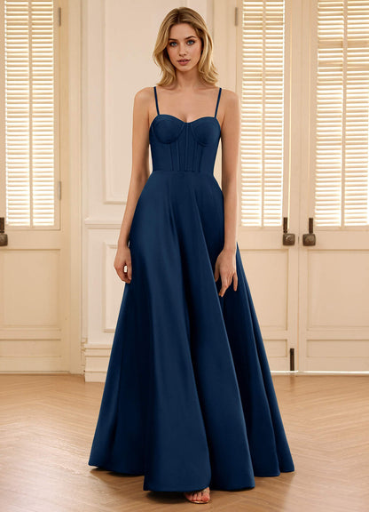 Eternin Navy A-Line Prom Dress