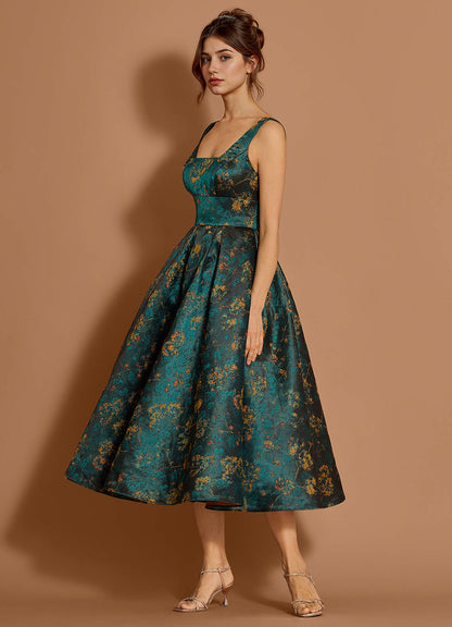 Jenna Deep Green Midi Dress