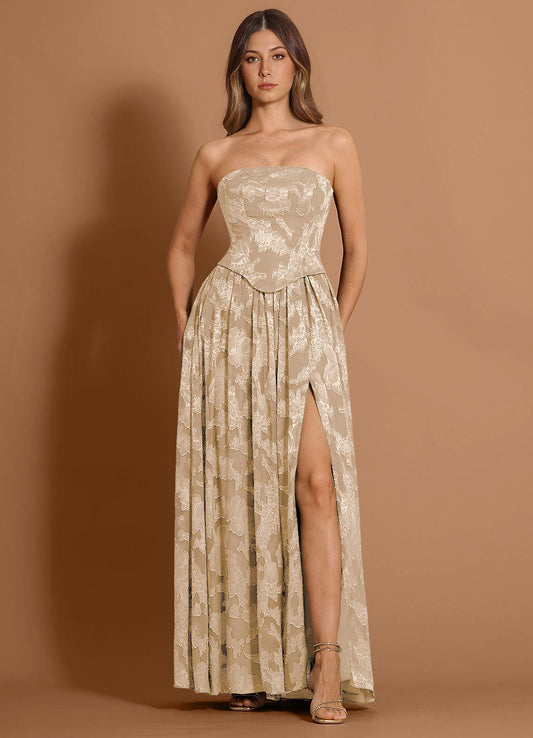 Amina Cream Maxi Dress