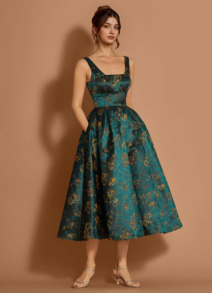 Jenna Deep Green Midi Dress