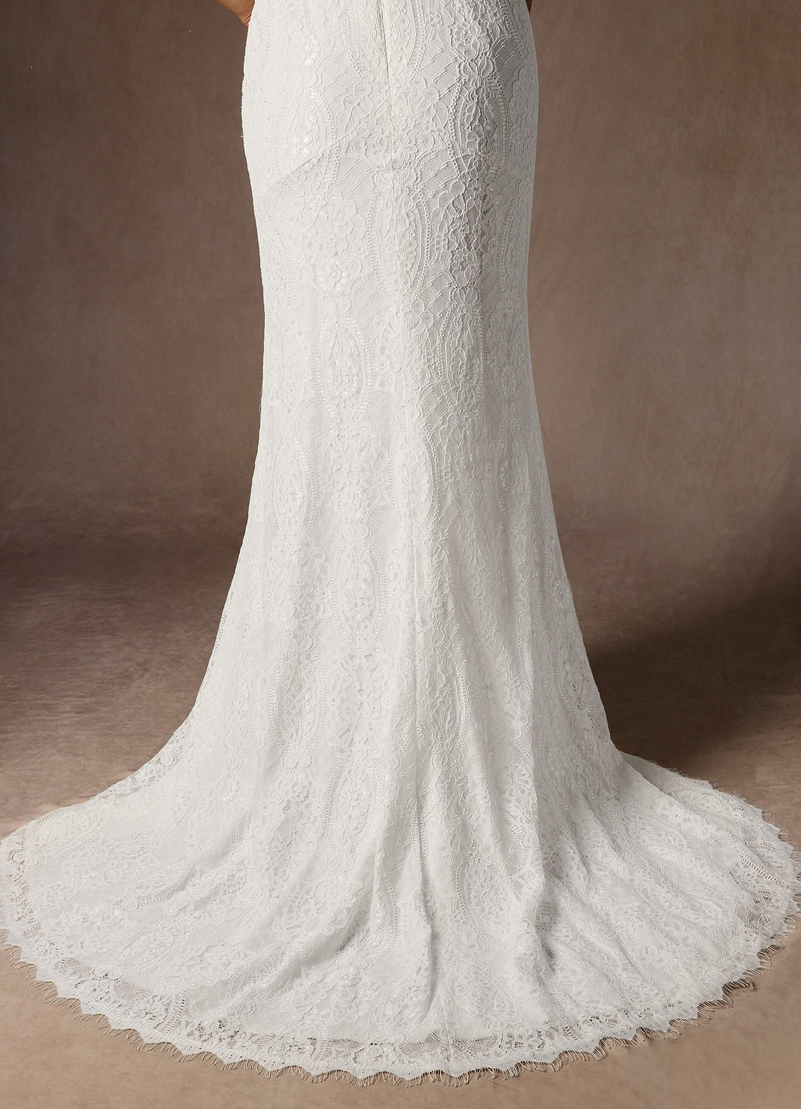 Diamond White Mermaid Lace Dress