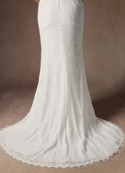 Diamond White Mermaid Lace Dress