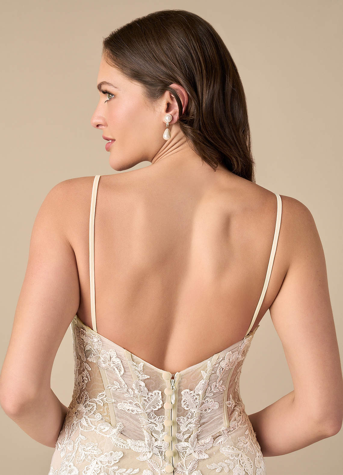 Diamond White Champagne Mermaid Sequins Tulle Dress