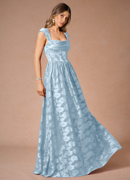 Hazel Powder Blue Pleated Maxi Dress  Dress