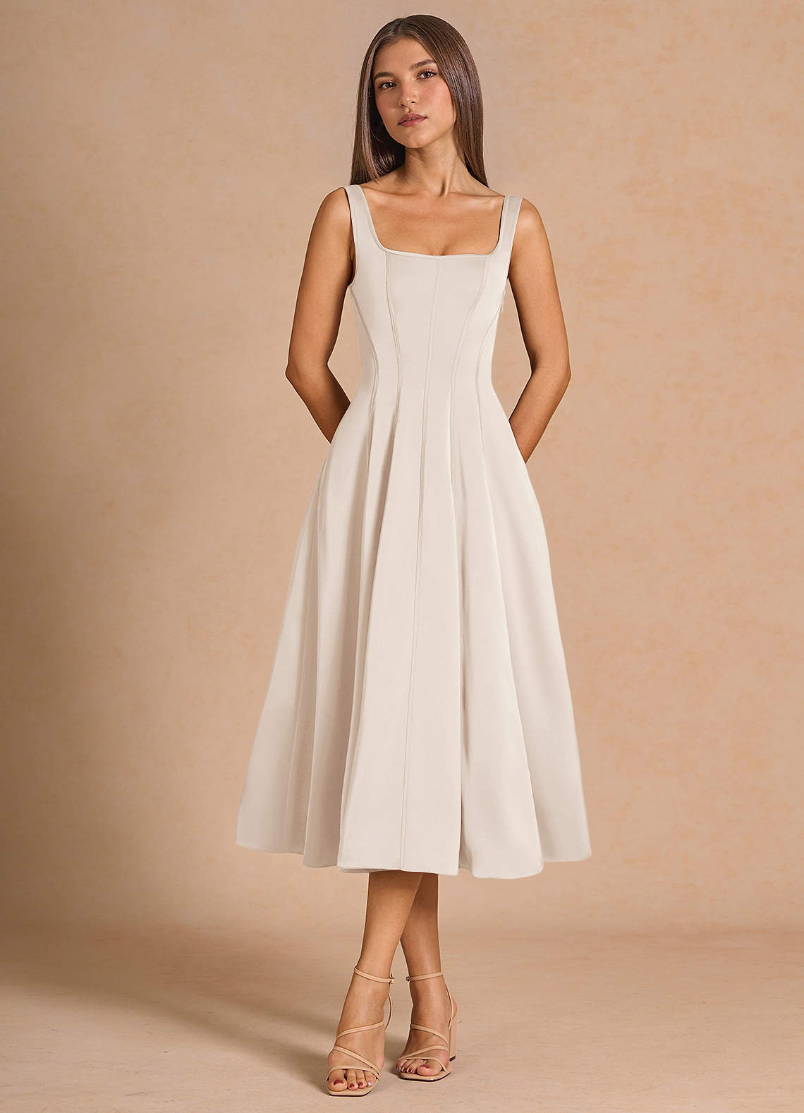Nolia Cream Midi Dress  Dress