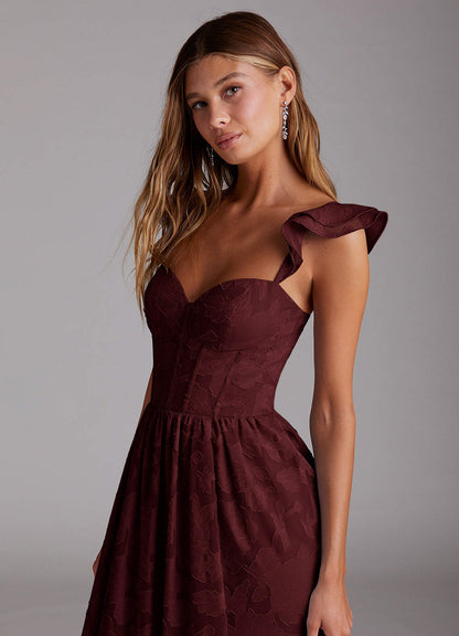Denisse Wine Corset Maxi Dress  Dress