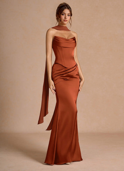 Sorrel Rust Corset Two-Piece Sets  Dress