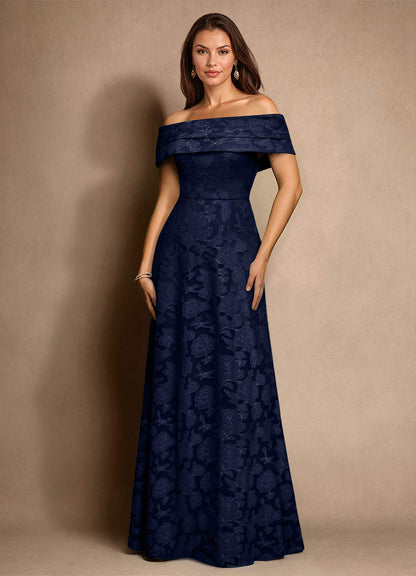 Dark Navy A-Line Pleated Floral Burnout Dress