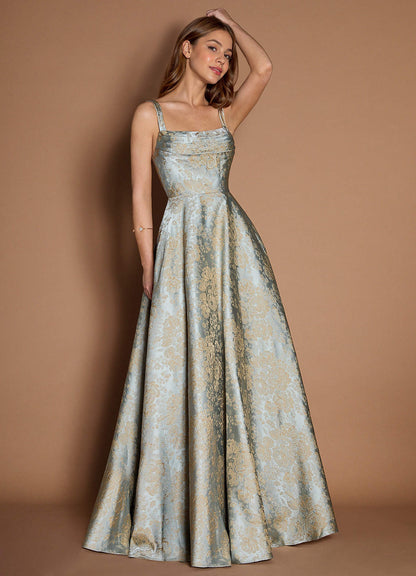 Marenna Vintage Blue A Line Prom Dress