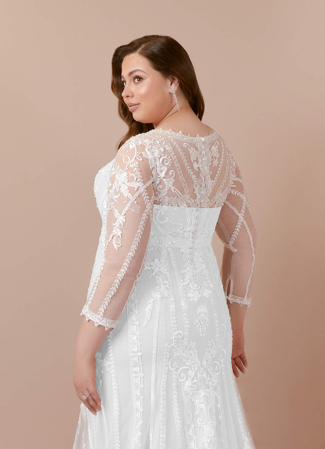 Diamond White Mermaid Scoop Tulle Dress