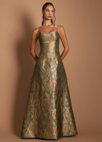 Dova Vintage Teal Maxi Dress