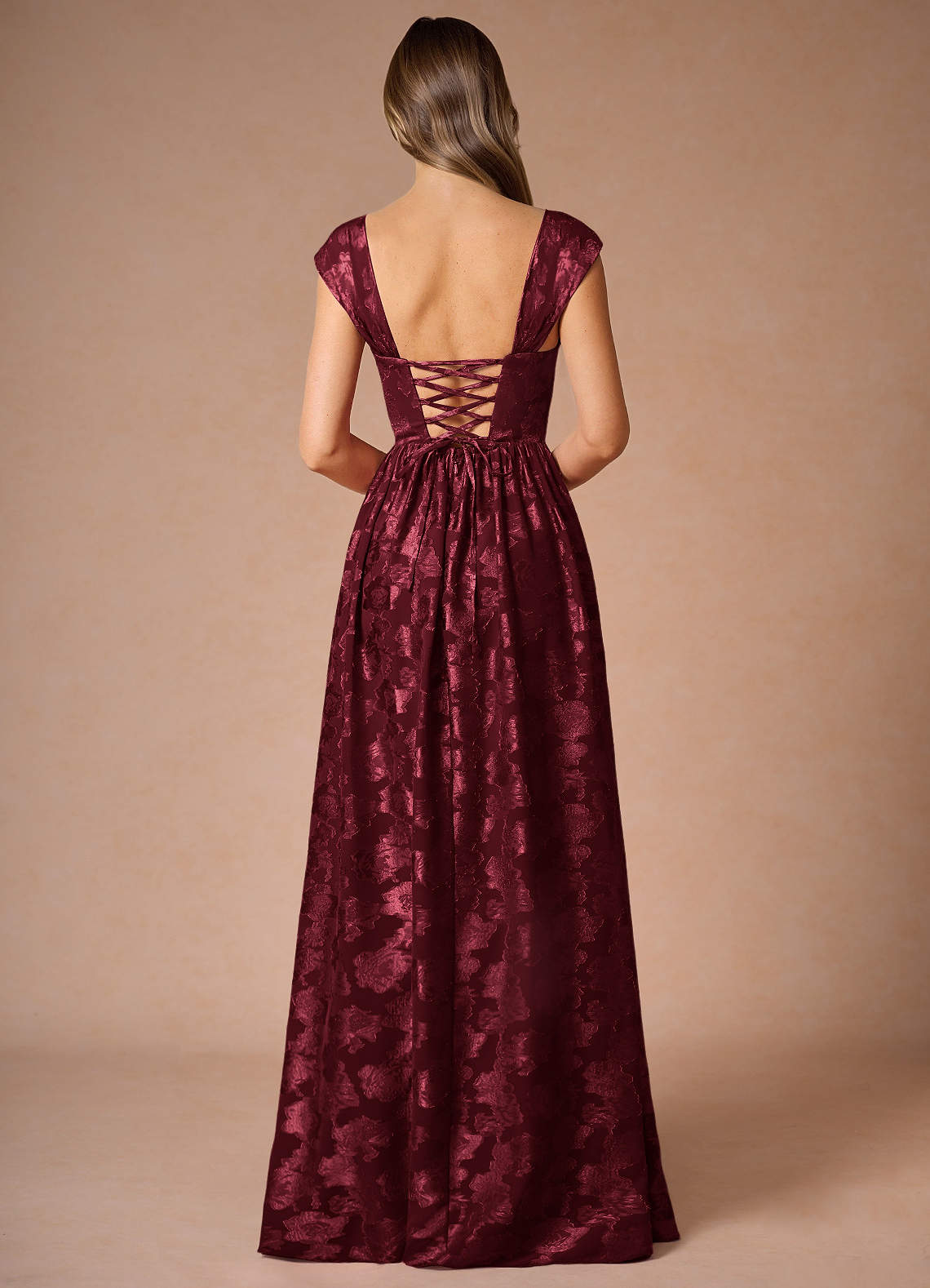 Hazel Wine Pleated Maxi Dress  Dress