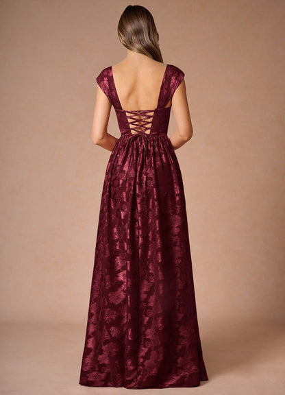 Hazel Wine Pleated Maxi Dress  Dress
