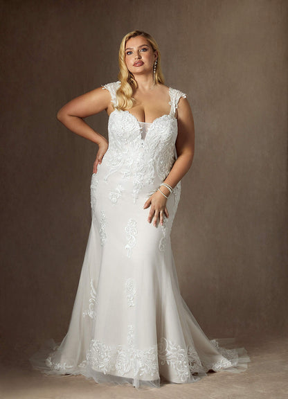 Diamond White Mermaid Sequins Satin Dress