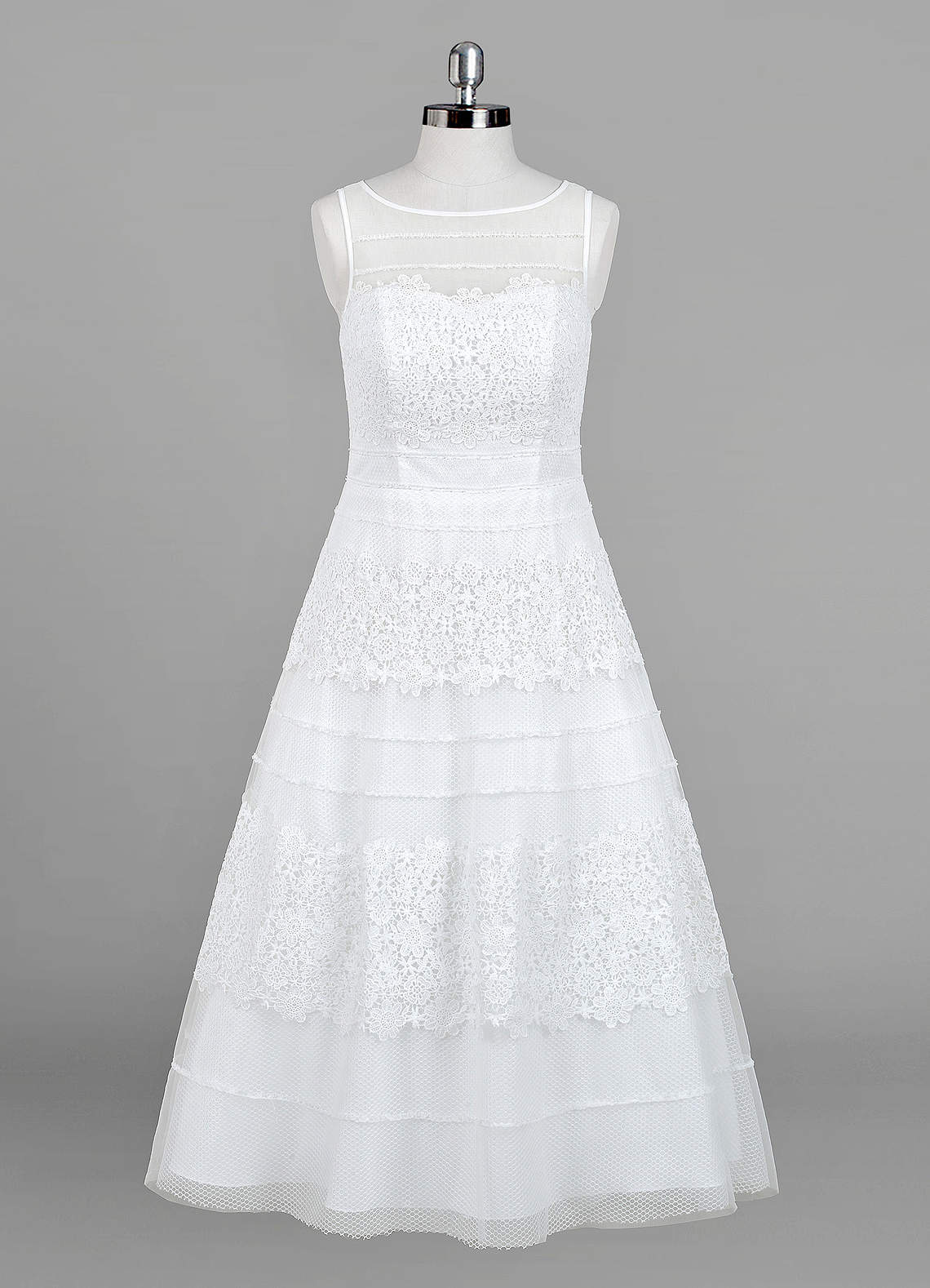 Diamond White A-Line Sweetheart Lace Tulle Dress