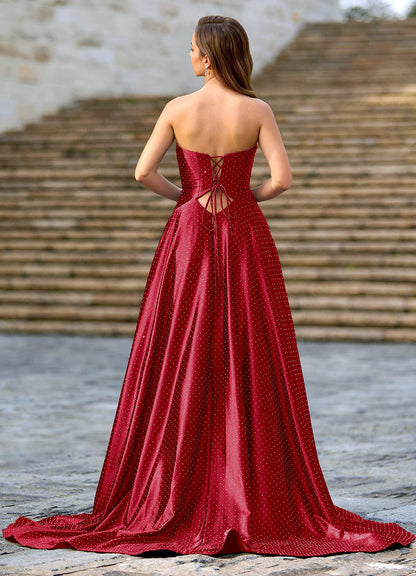Ione Red A-Line Prom Dress