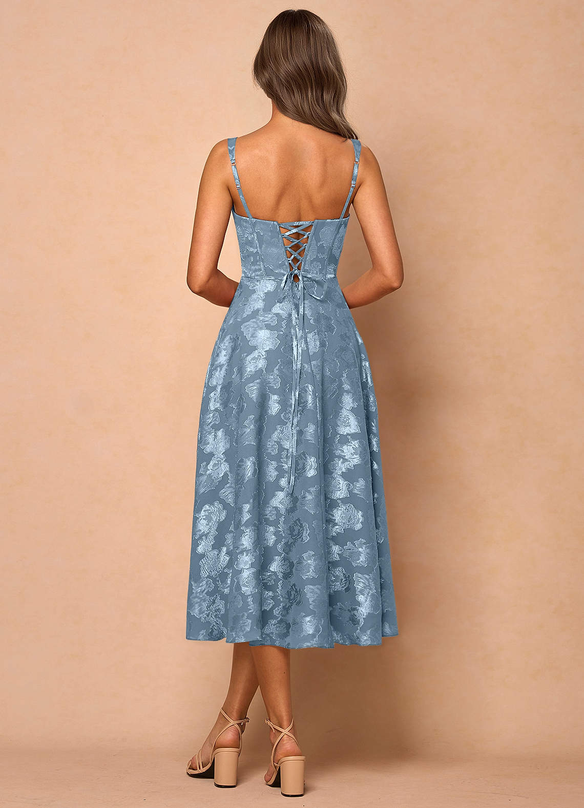 Sylvie Dusty Blue Midi Dress  Dress